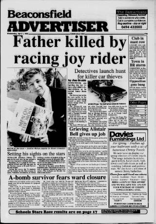 cover page of Beaconsfield Advertiser published on April 1, 1992