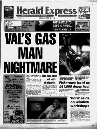 cover page of Torbay Express and South Devon Echo published on June 13, 1998