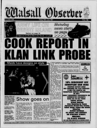 cover page of Walsall Observer published on June 13, 1997