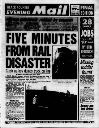 cover page of Sandwell Evening Mail published on June 13, 1996