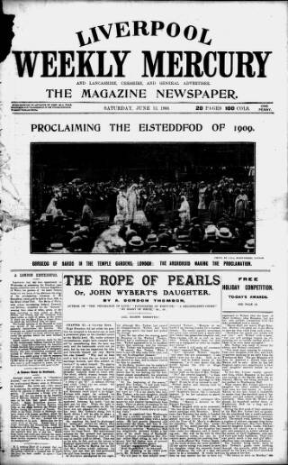 cover page of Liverpool Weekly Mercury published on June 13, 1908