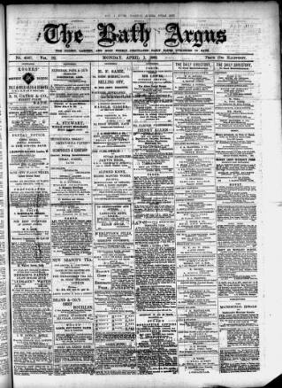 cover page of Bath Argus published on April 1, 1889