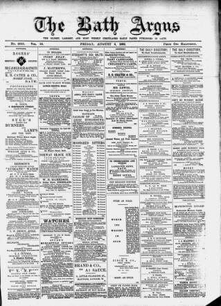 cover page of Bath Argus published on August 2, 1889