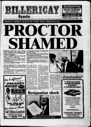cover page of Billericay Gazette published on May 22, 1987