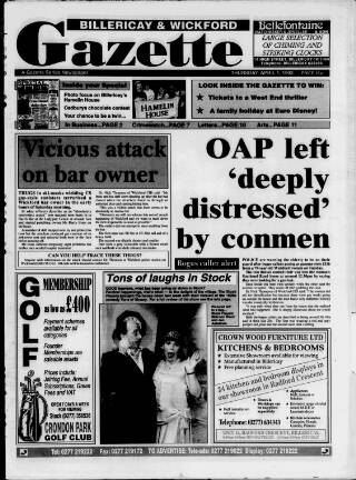cover page of Billericay Gazette published on April 1, 1993