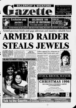 cover page of Billericay Gazette published on June 13, 1996