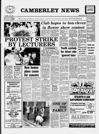 cover page of Camberley News published on May 22, 1987