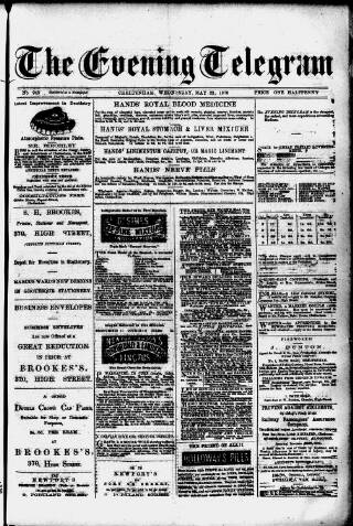 cover page of Evening Express Telegram (Cheltenham) published on May 22, 1878