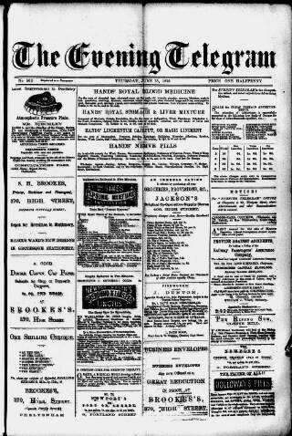 cover page of Evening Express Telegram (Cheltenham) published on June 13, 1878