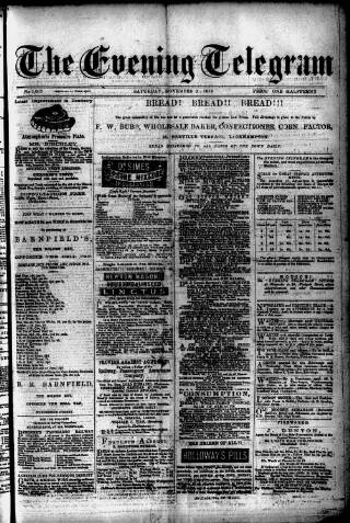 cover page of Evening Express Telegram (Cheltenham) published on November 2, 1878