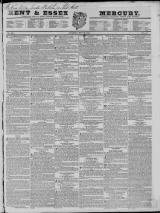 cover page of Essex & Herts Mercury published on May 22, 1832