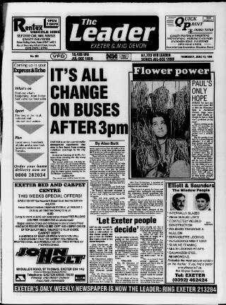 cover page of Exeter Leader published on June 13, 1991