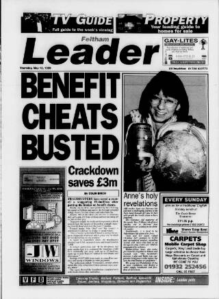 cover page of Feltham Leader published on May 13, 1999