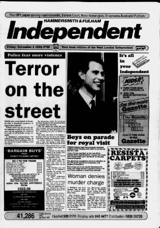 cover page of Hammersmith & Fulham Independent published on December 2, 1988