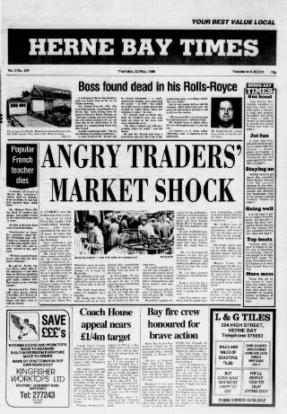 cover page of Herne Bay Times published on May 22, 1986