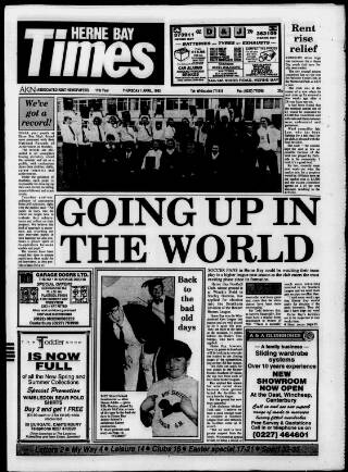 cover page of Herne Bay Times published on April 1, 1993