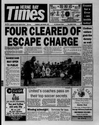cover page of Herne Bay Times published on November 2, 1995