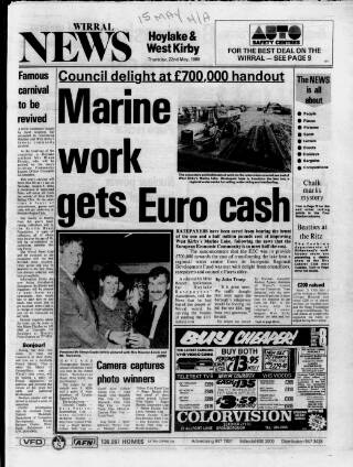 cover page of Hoylake & West Kirby News published on May 22, 1986