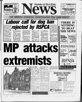 cover page of Hoylake & West Kirby News published on June 13, 1990