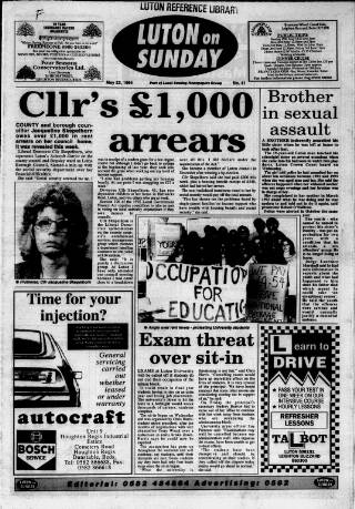 cover page of Luton on Sunday published on May 22, 1994