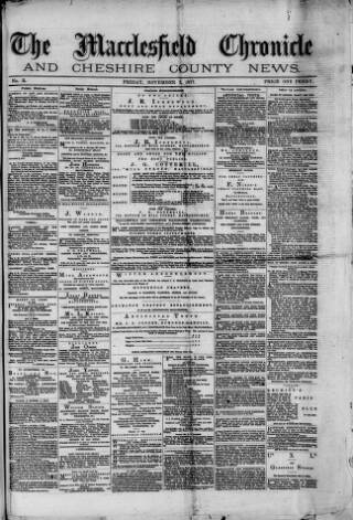 cover page of Macclesfield Chronicle and Cheshire County News published on November 2, 1877
