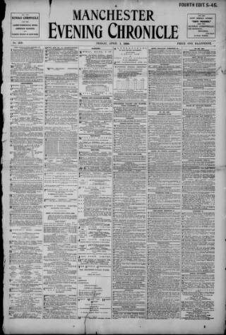 cover page of Manchester Evening Chronicle published on April 1, 1898