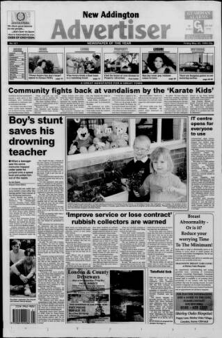 cover page of New Addington Advertiser published on May 22, 1998