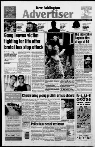 cover page of New Addington Advertiser published on August 13, 1999