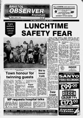 cover page of New Observer (Bristol) published on June 13, 1986