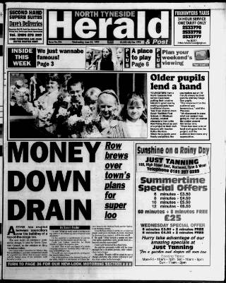 cover page of North Tyneside Herald & Post published on June 23, 1999