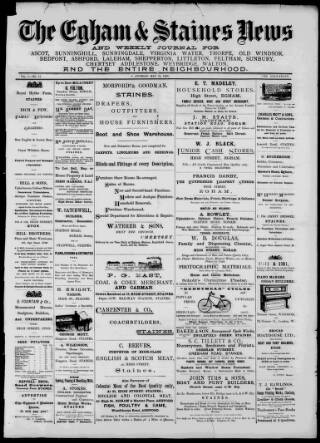 cover page of Egham & Staines News published on May 22, 1897