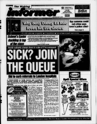 cover page of Woking Informer published on April 1, 1994