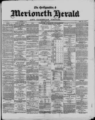 cover page of Merioneth News and Herald and Barmouth Record published on April 1, 1887