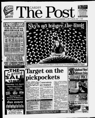cover page of Cardiff Post published on April 1, 1999