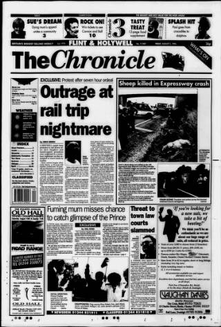 cover page of Flint & Holywell Chronicle published on August 2, 1996