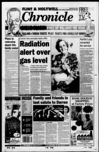 cover page of Flint & Holywell Chronicle published on May 22, 1998