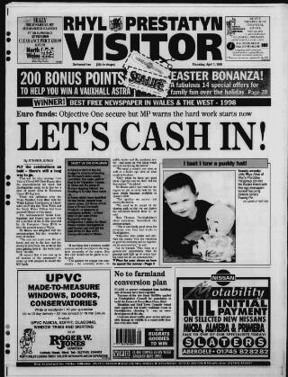 cover page of Rhyl, Prestatyn Visitor published on April 1, 1999