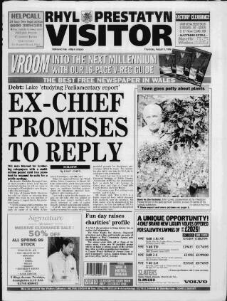 cover page of Rhyl, Prestatyn Visitor published on August 5, 1999
