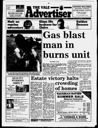 cover page of Vale Advertiser published on August 2, 1996