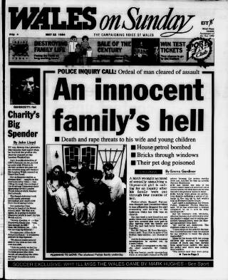 cover page of Wales on Sunday published on May 22, 1994