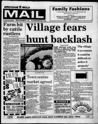 cover page of Wrexham Mail published on November 27, 1992
