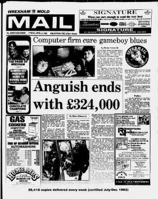 cover page of Wrexham Mail published on April 9, 1993