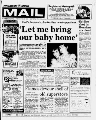 cover page of Wrexham Mail published on April 23, 1993