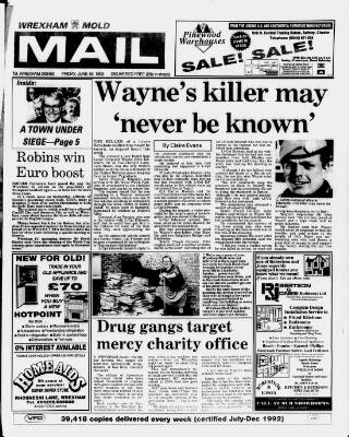 cover page of Wrexham Mail published on June 18, 1993