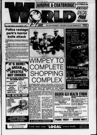 cover page of Airdrie & Coatbridge World published on August 2, 1991