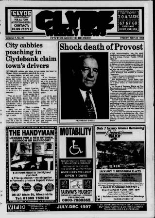 cover page of Clyde Weekly News published on May 22, 1998