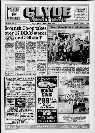 cover page of Clyde Weekly News published on April 2, 1999