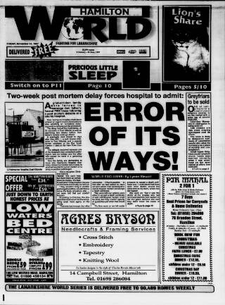 cover page of Hamilton World published on November 14, 1997