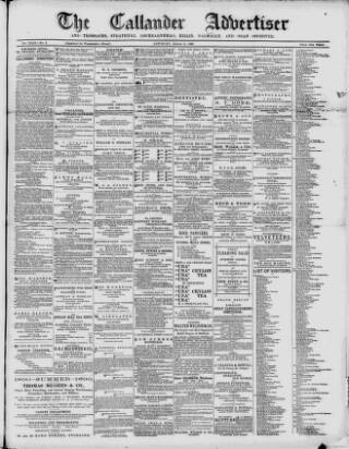 cover page of Callander Advertiser published on August 2, 1890