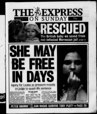 cover page of Sunday Express published on November 2, 1997